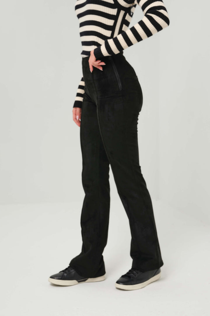 Becca Faux Suede Pintuck Flare Pant