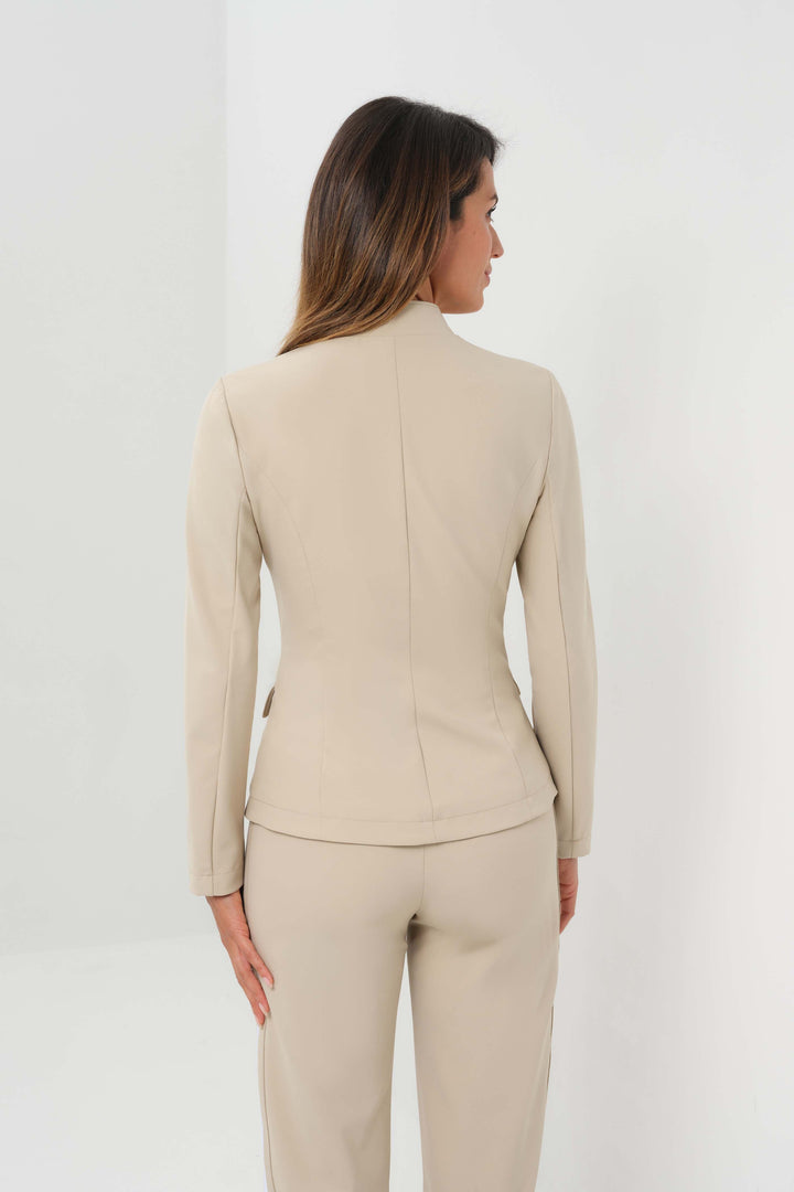 Gisela Aeroflow Zip Front Twill Blazer