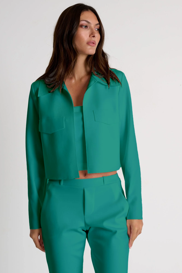 Contemporary Cropped Jacket - Mint Green