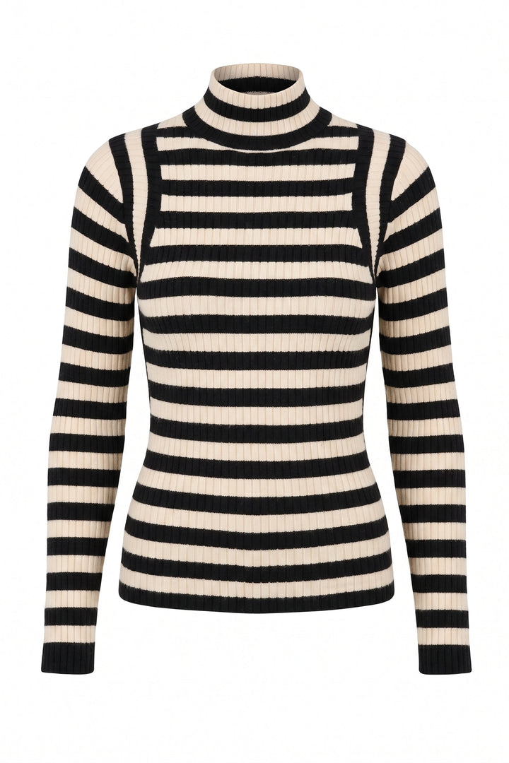 Linh Engineered Stripe Sweater Top