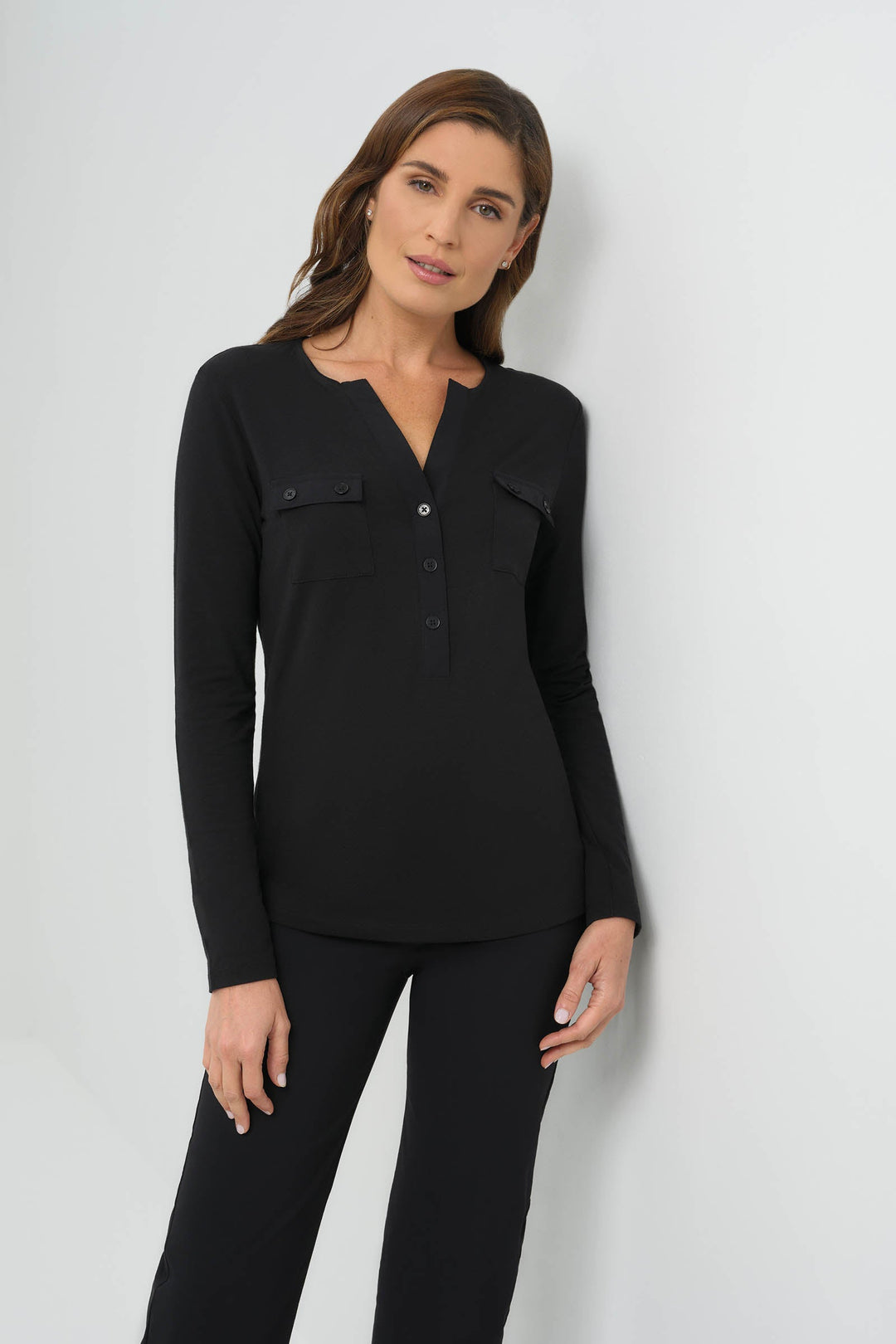 Calista Roll up Henley Top