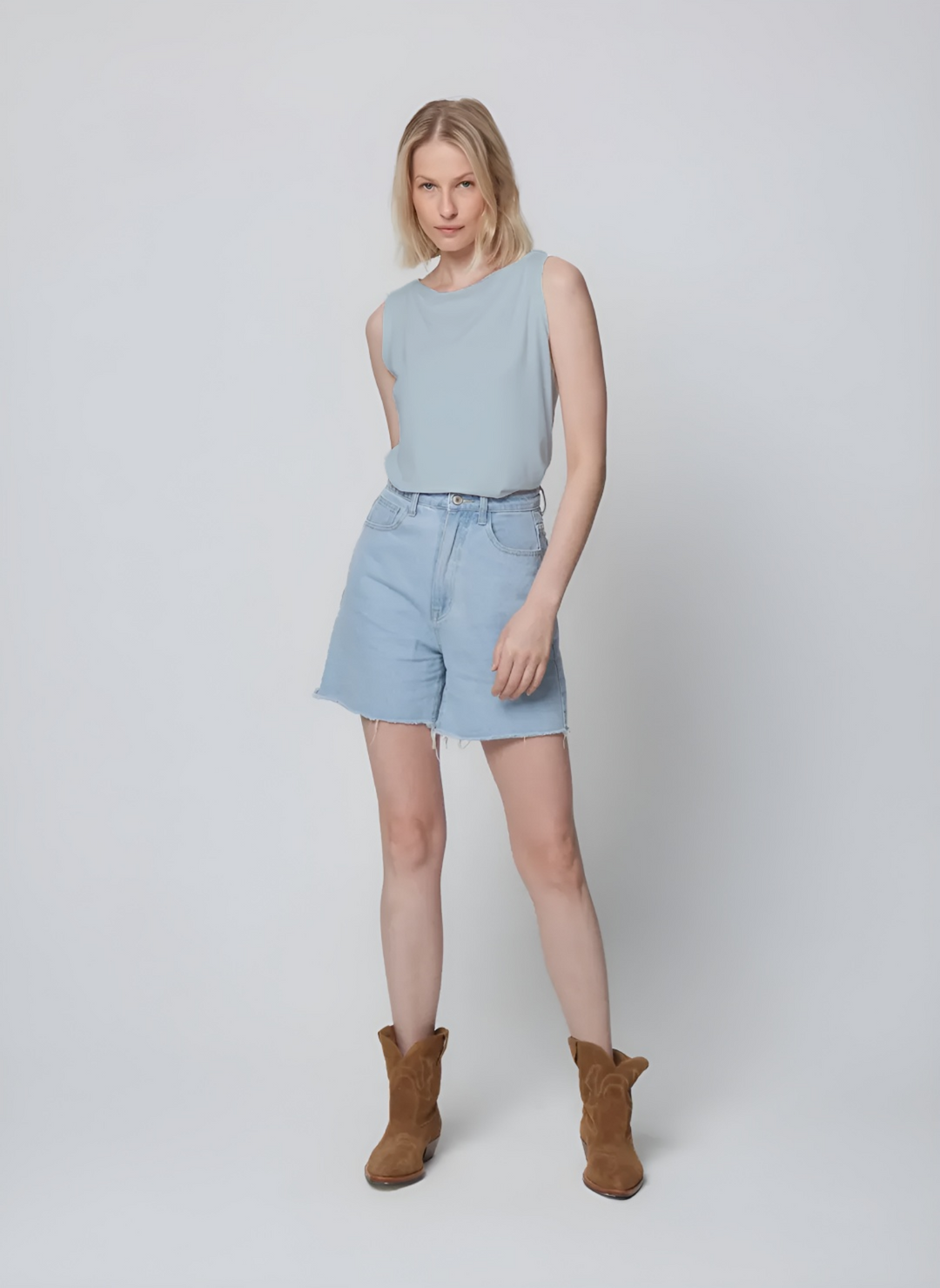 Soft Touch Semi Relaxed Boatneck Tank - Ocean