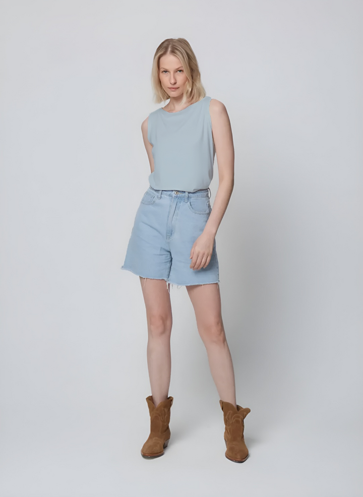 Soft Touch Semi Relaxed Boatneck Tank - Ocean