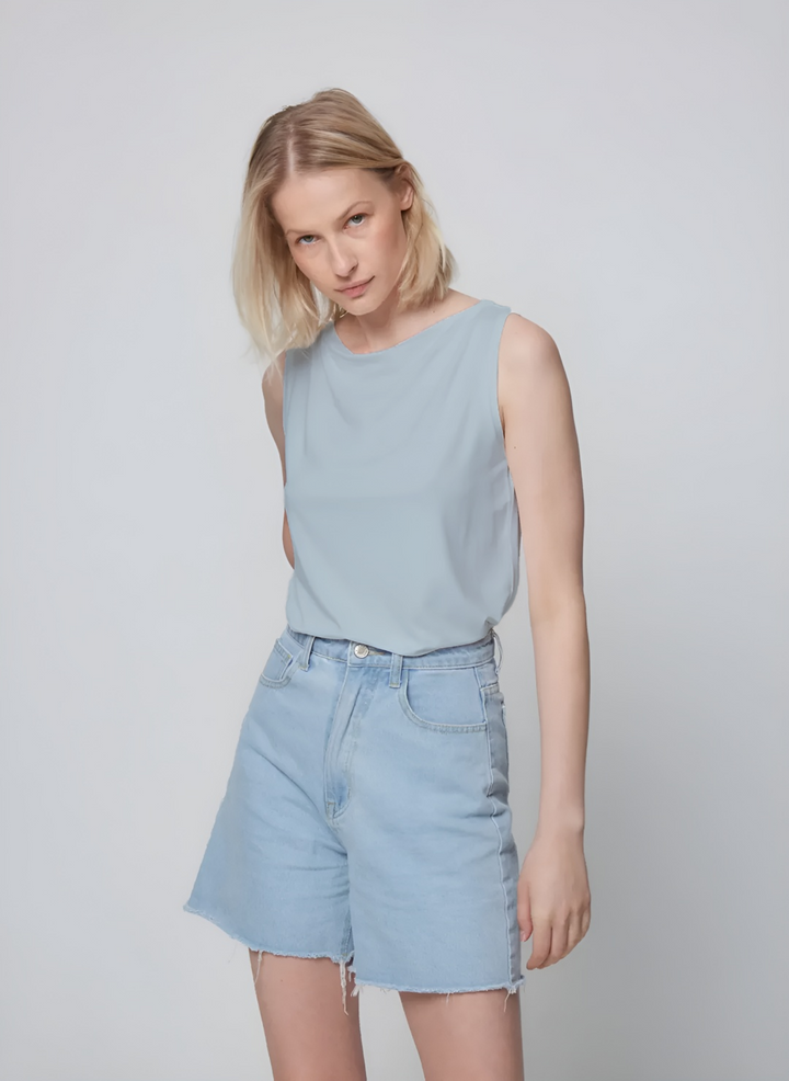 Soft Touch Semi Relaxed Boatneck Tank - Ocean