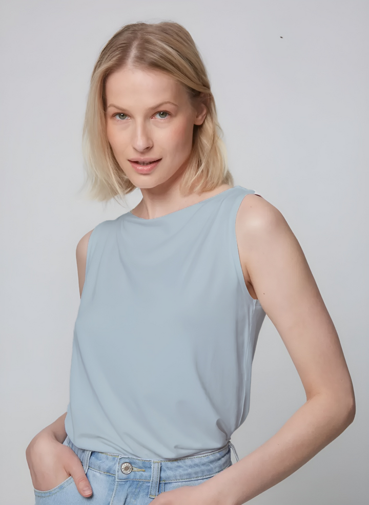 Soft Touch Semi Relaxed Boatneck Tank - Ocean