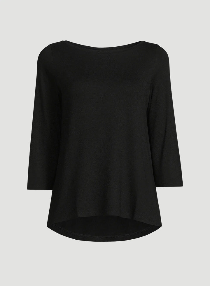 Soft Touch Three Quarter Sleeve Crewneck With Back Pleat T-Shirt - CREW 3/4 SLEEVE - Majestic Filatures North America