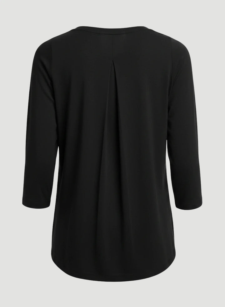 Soft Touch Three Quarter Sleeve Crewneck With Back Pleat T-Shirt - CREW 3/4 SLEEVE - Majestic Filatures North America