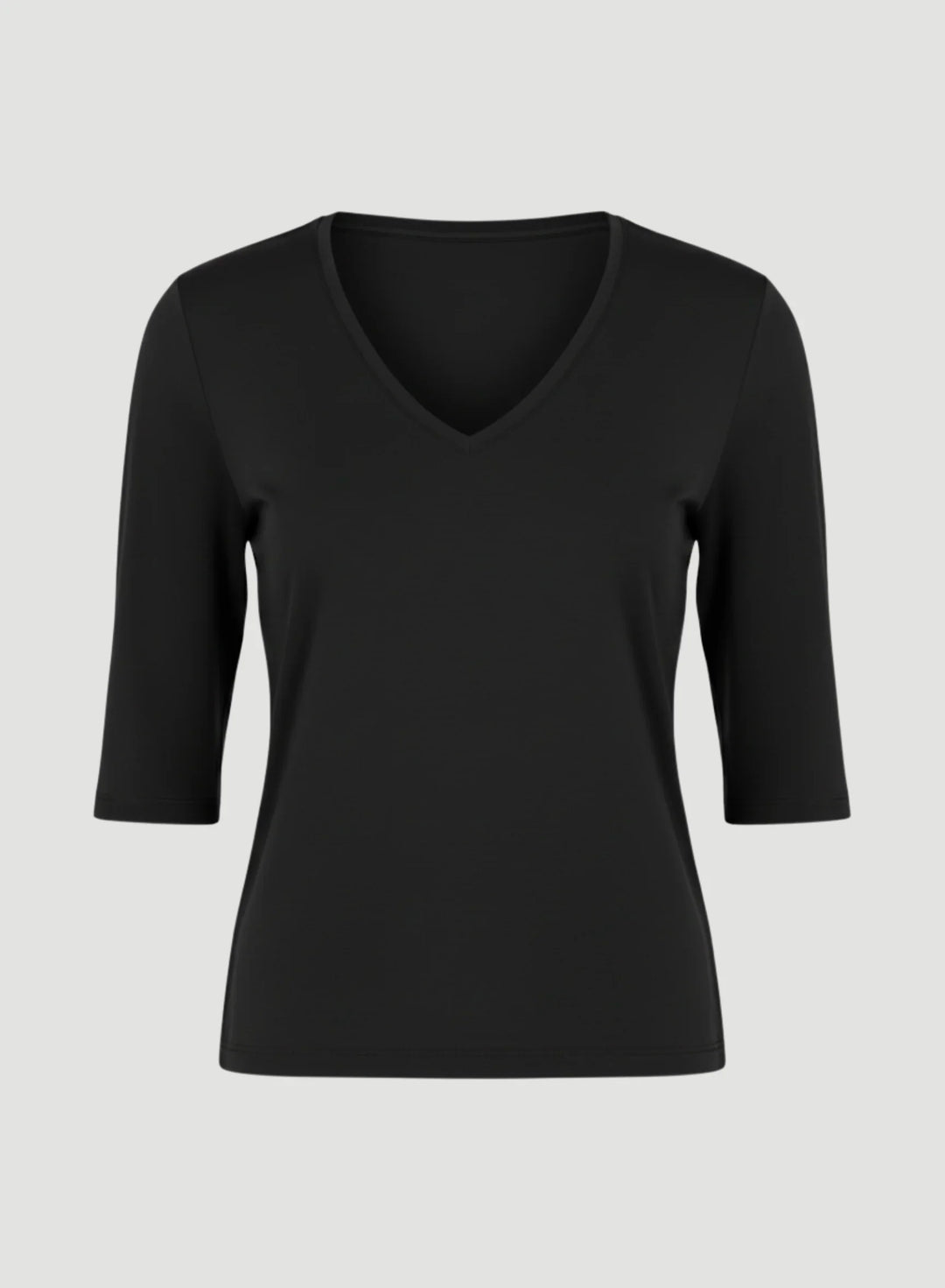 Soft Touch Elbow Sleeve V-Neck T-Shirt