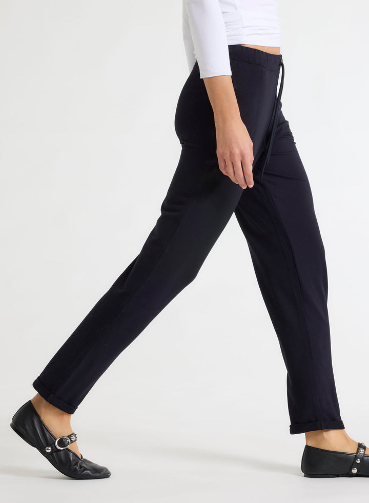 Daphne Viscose / Elastane Cuffed Trousers - Marine
