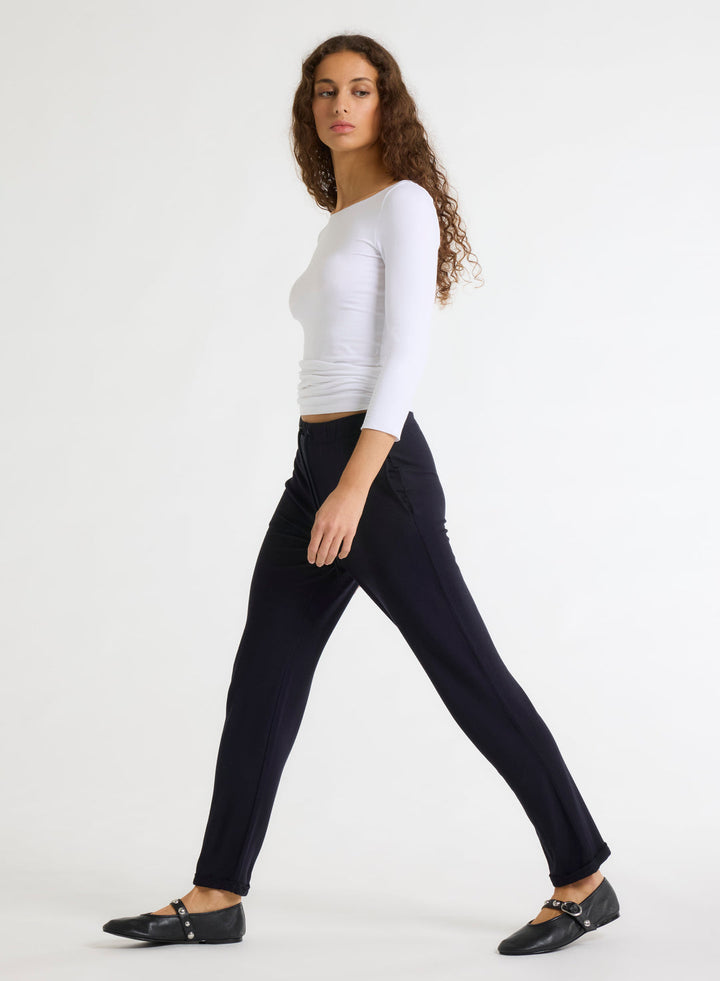 Daphne Viscose / Elastane Cuffed Trousers - Marine