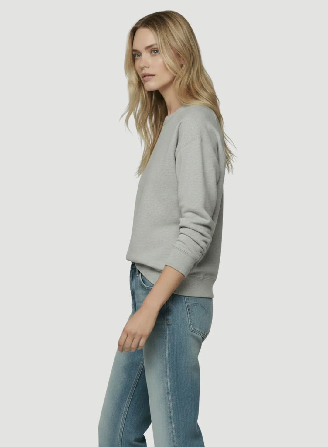 French Terry Semi Relaxed Long Sleeve Crewneck