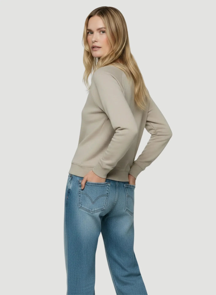 French Terry Semi Relaxed Long Sleeve Crewneck - CREWNECK L/S - Majestic Filatures North America