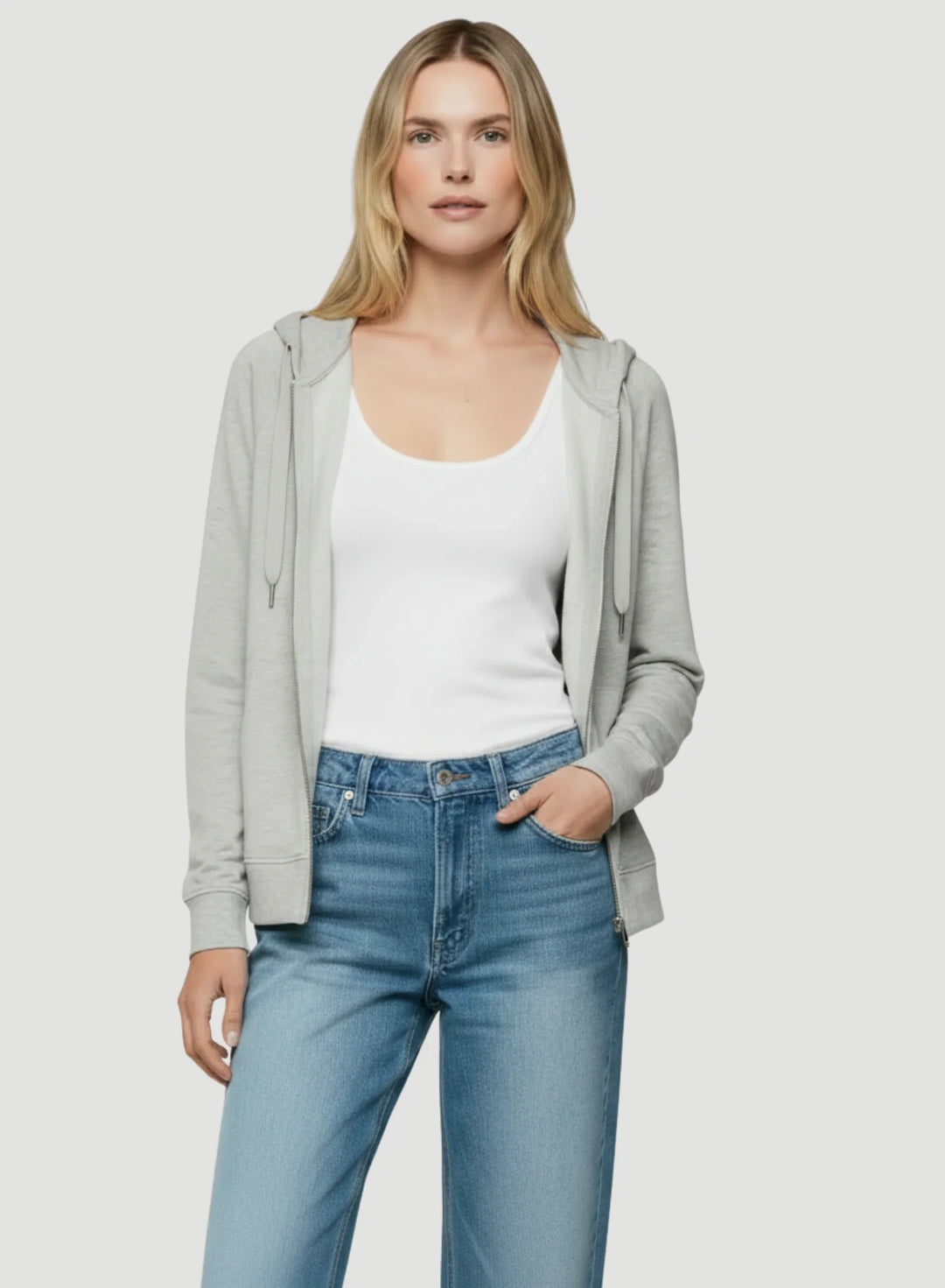 French Terry Looped Interior Zip Front Hoodie - CREWNECK L/S - Majestic Filatures North America
