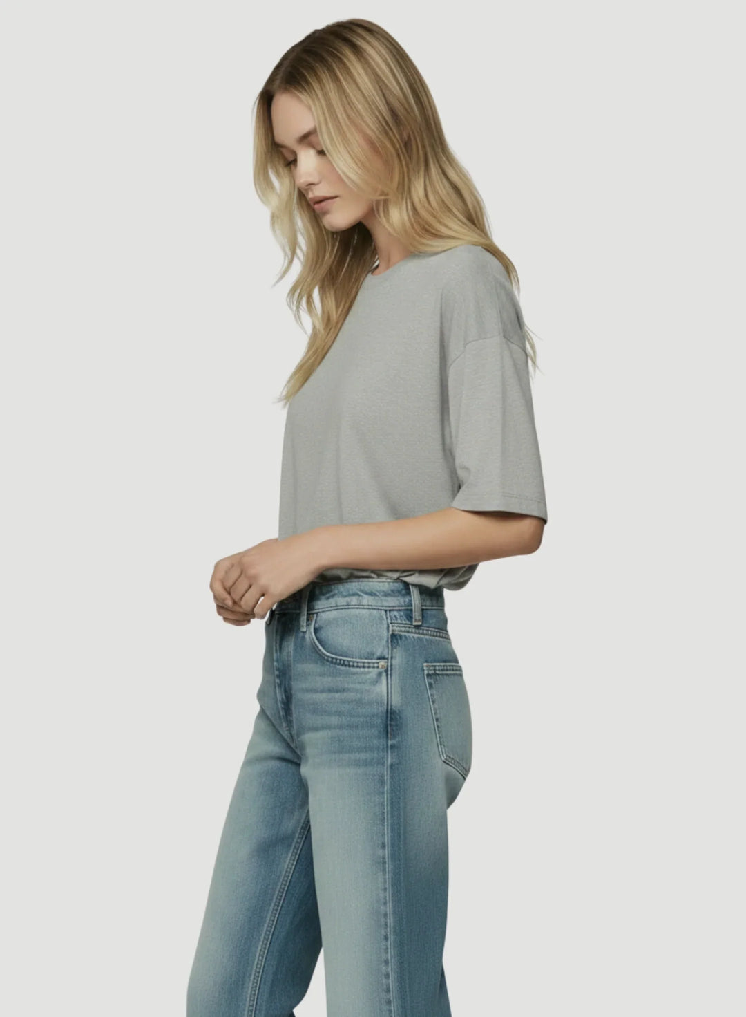 French Terry Semi Relaxed Short Sleeve Crewneck