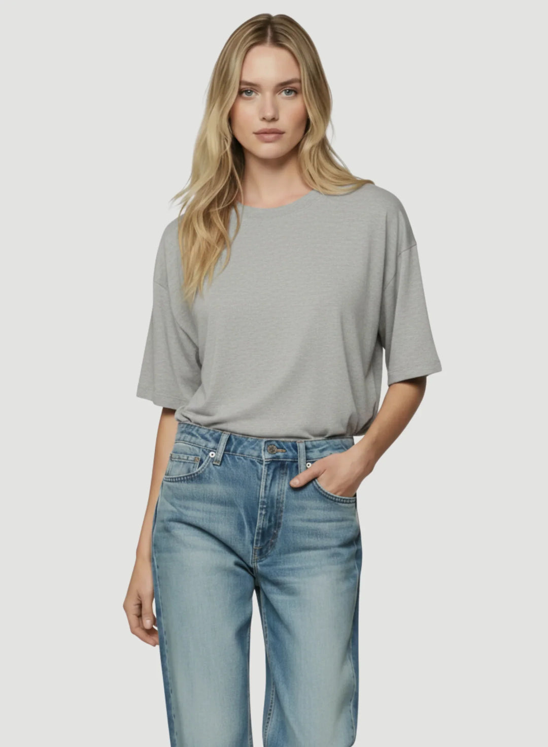 French Terry Semi Relaxed Short Sleeve Crewneck