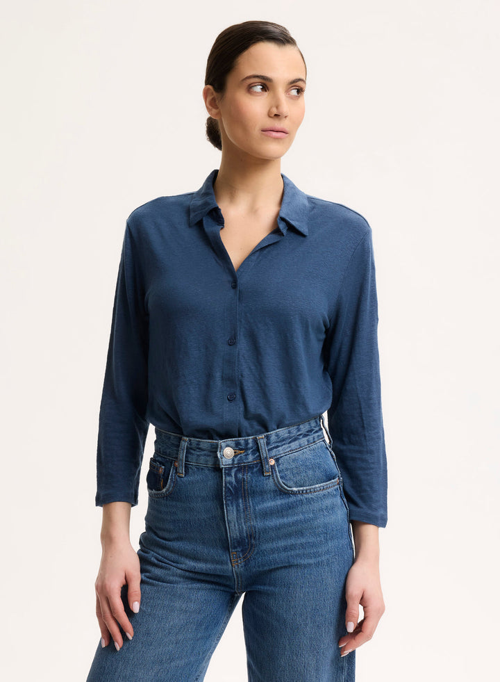 Linen 3/4 Sleeves Shirt