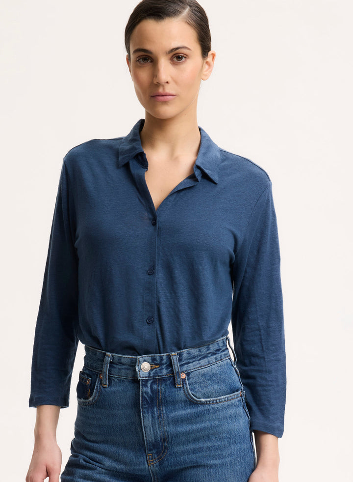 Linen 3/4 Sleeves Shirt