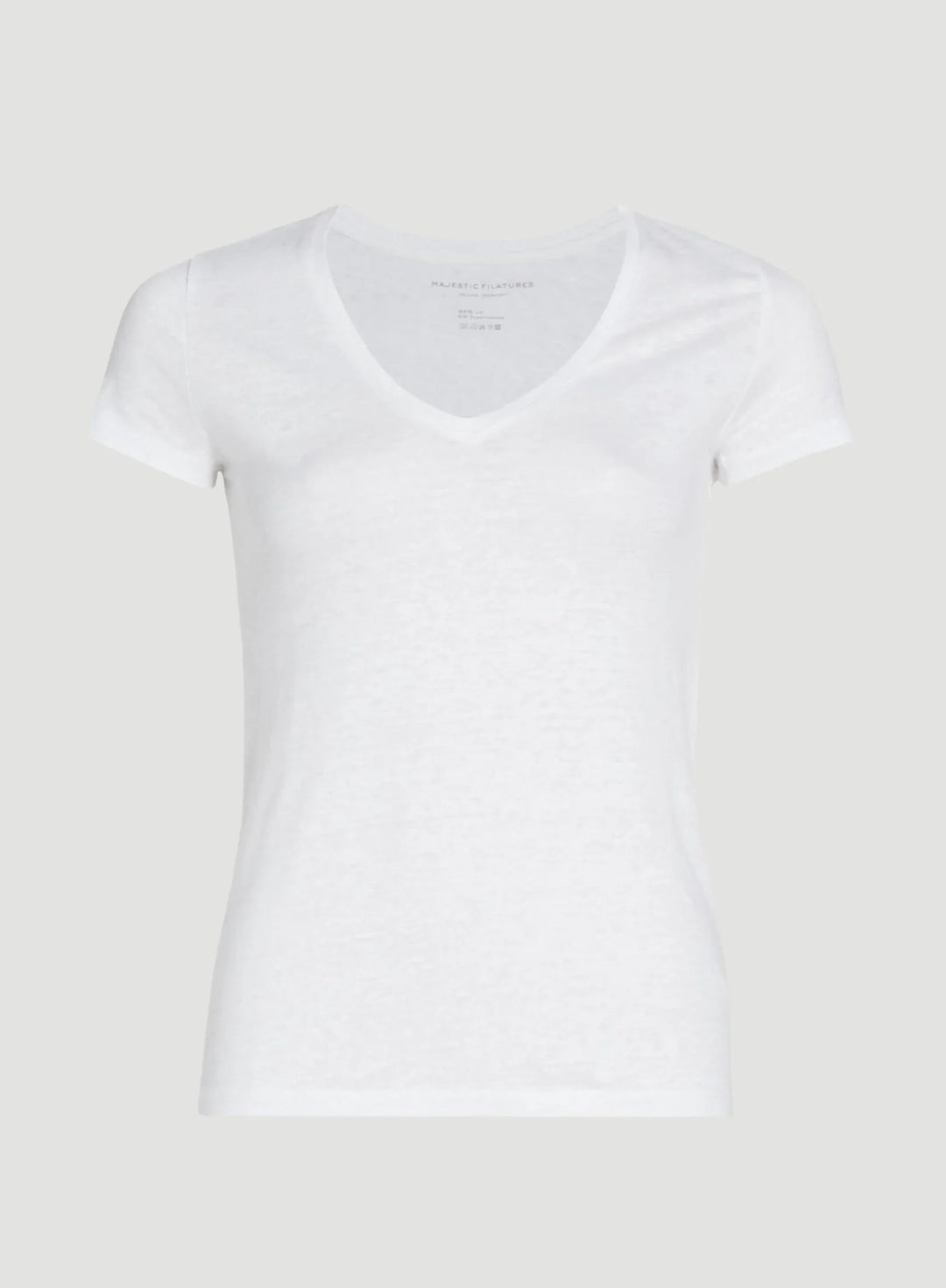 Stretch Linen Short Sleeve V-Neck T-Shirt