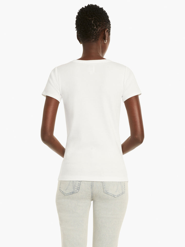 Perfect Knit Rib Short Sleeve Crew Tee - Paper White