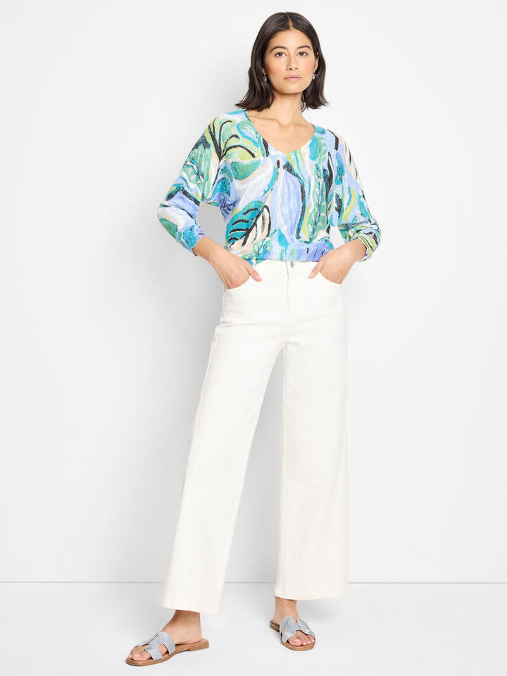 Island Beat Cotton Slub Sweater - Blue Multi