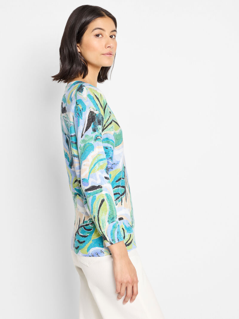 Island Beat Cotton Slub Sweater - Blue Multi
