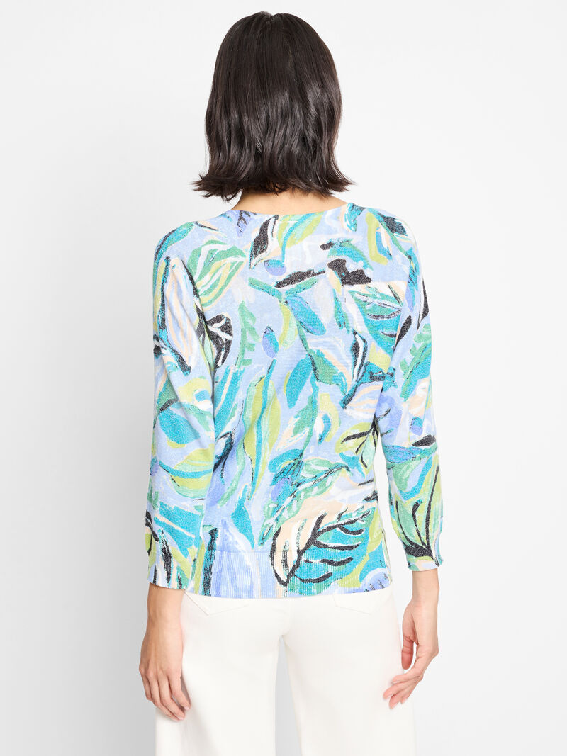Island Beat Cotton Slub Sweater - Blue Multi