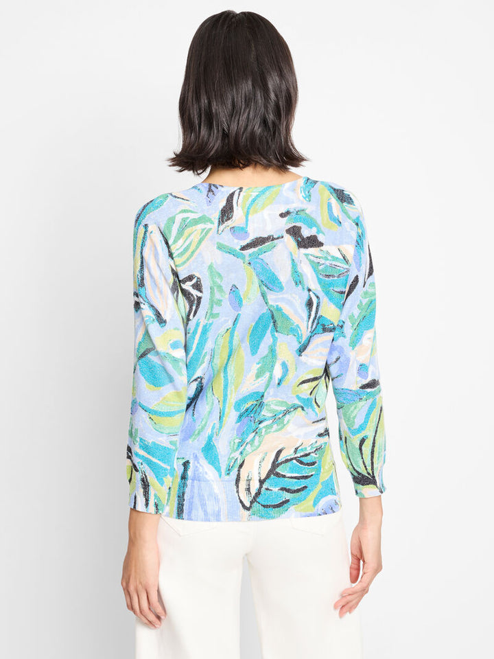 Island Beat Cotton Slub Sweater - Blue Multi