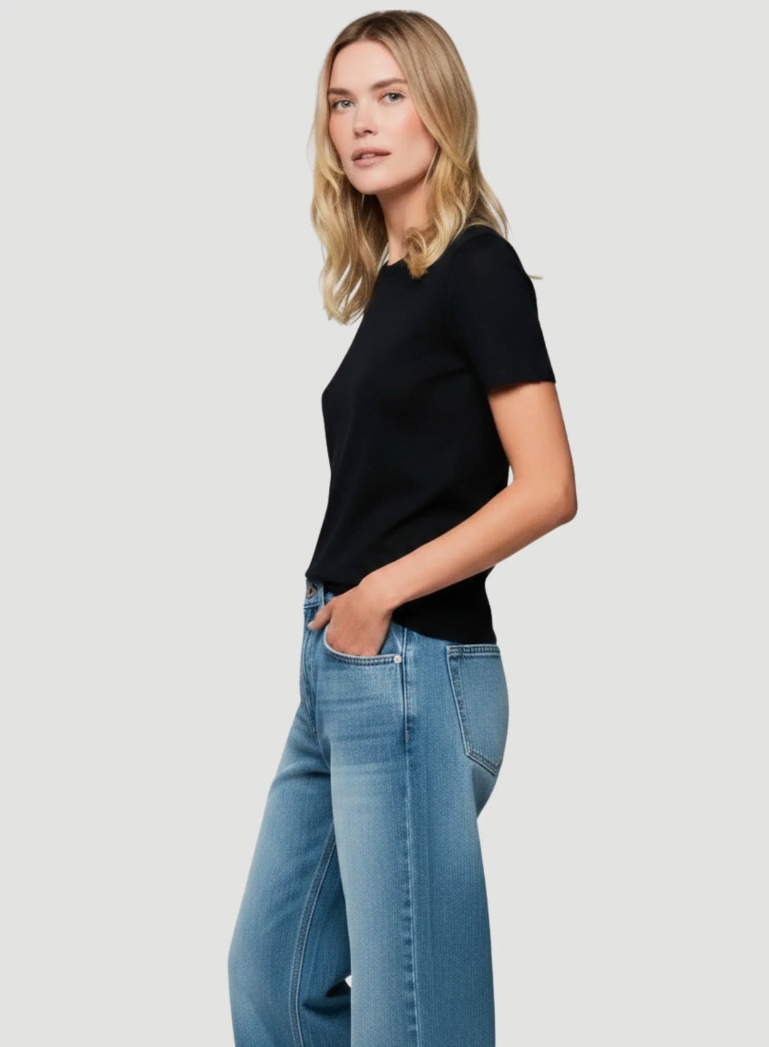 100% Machine Washable Cashmere Short Sleeve Crewneck T-Shirt - CREW S/S - Majestic Filatures North America