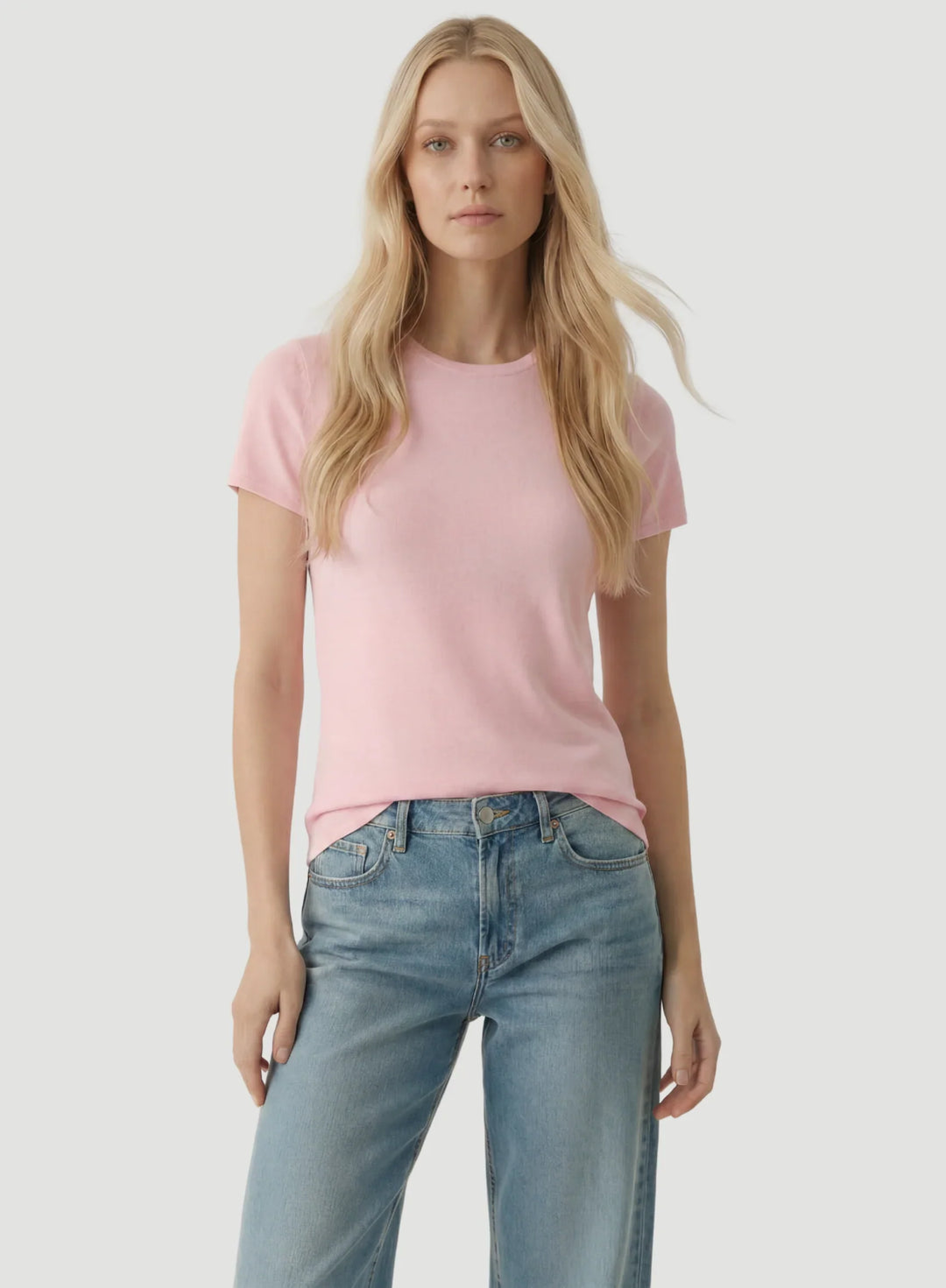 100% Machine Washable Cashmere Short Sleeve Crewneck T-Shirt - CREW S/S - Majestic Filatures North America