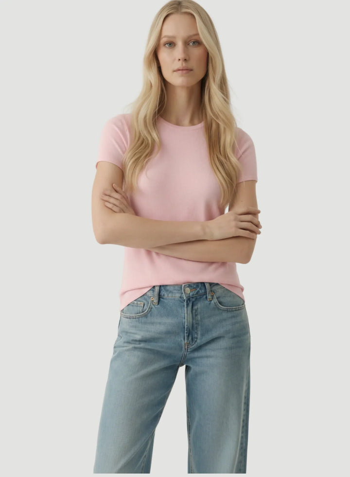 100% Machine Washable Cashmere Short Sleeve Crewneck T-Shirt - CREW S/S - Majestic Filatures North America