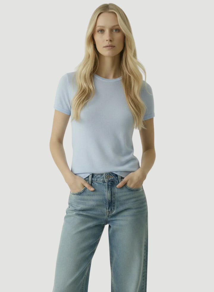 100% Machine Washable Cashmere Short Sleeve Crewneck T-Shirt - CREW S/S - Majestic Filatures North America