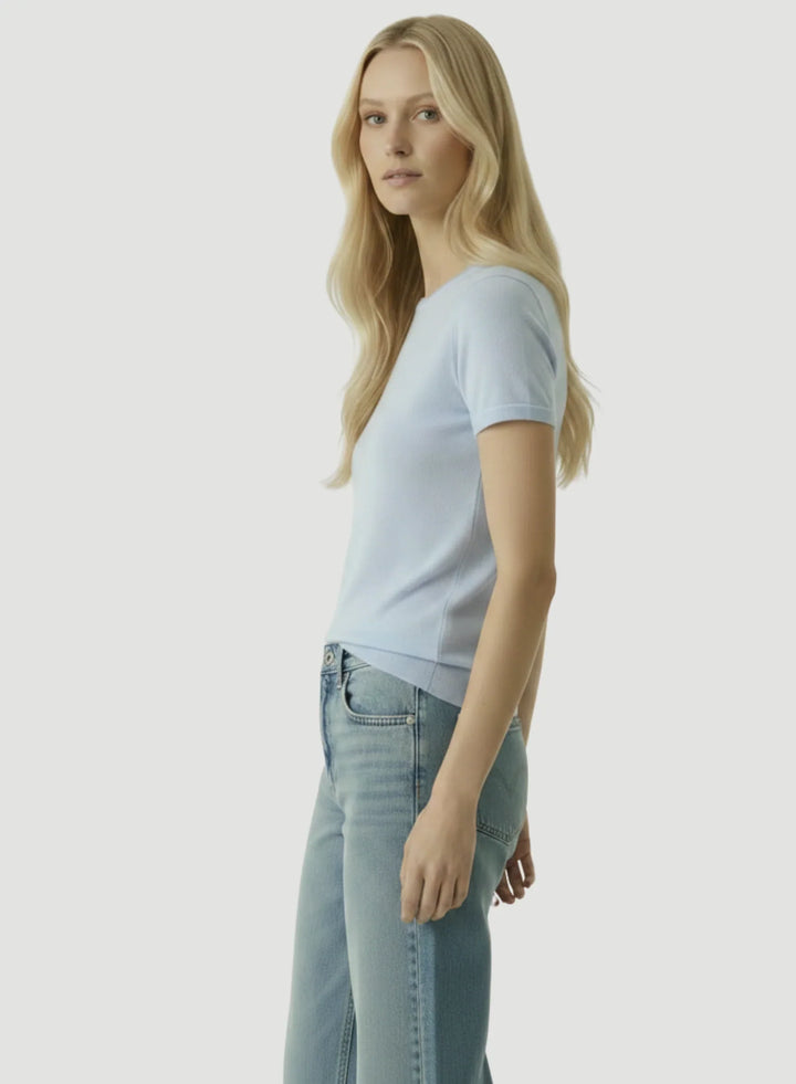 100% Machine Washable Cashmere Short Sleeve Crewneck T-Shirt - CREW S/S - Majestic Filatures North America
