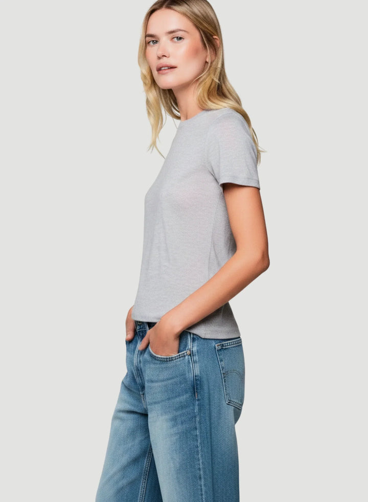 100% Machine Washable Cashmere Short Sleeve Crewneck T-Shirt - CREW S/S - Majestic Filatures North America