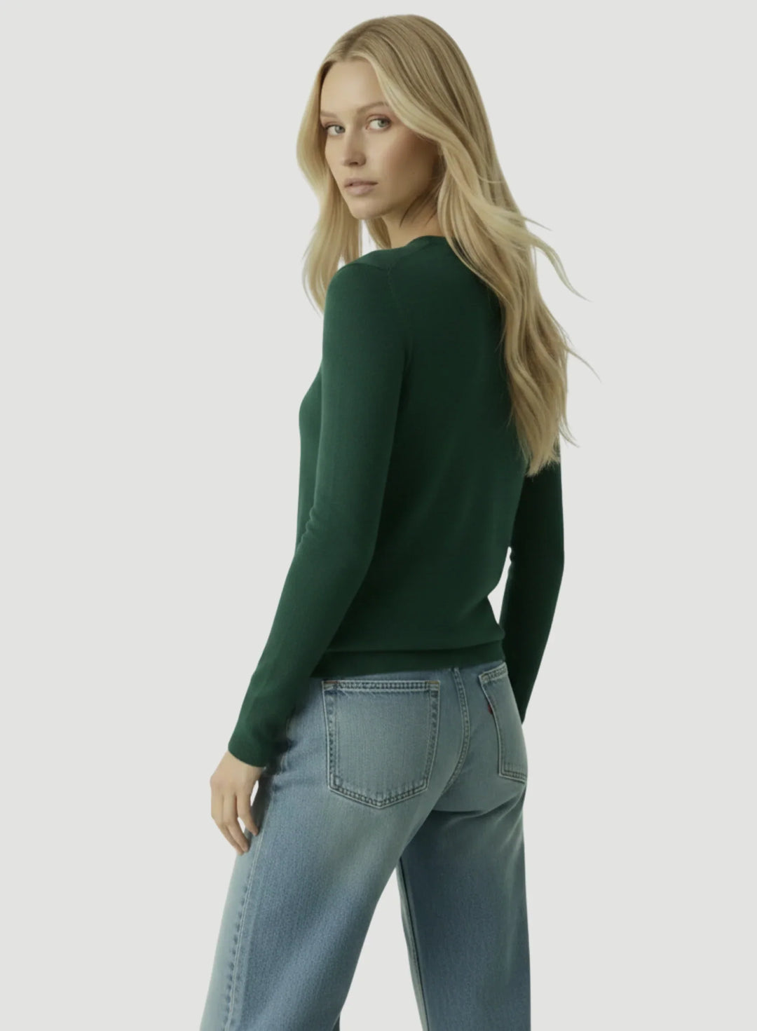 100% Machine Washable Cashmere Long Sleeve Crewneck T-Shirt - CREW L/S - Majestic Filatures North America