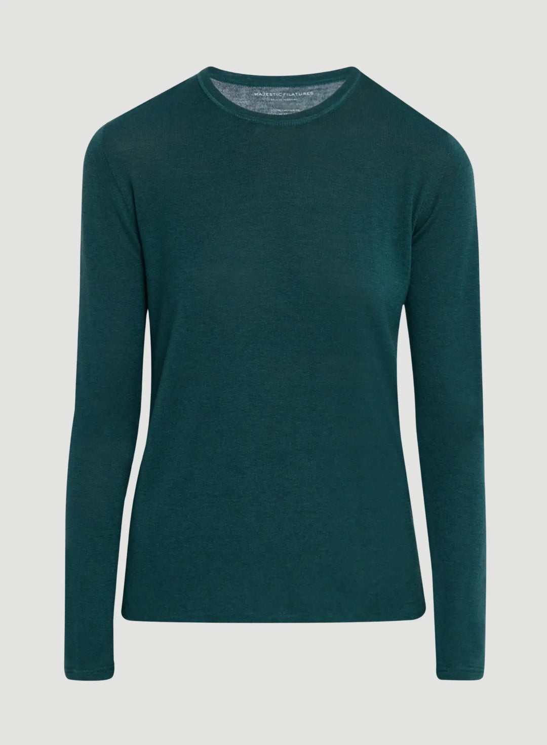100% Machine Washable Cashmere Long Sleeve Crewneck T-Shirt - CREW L/S - Majestic Filatures North America