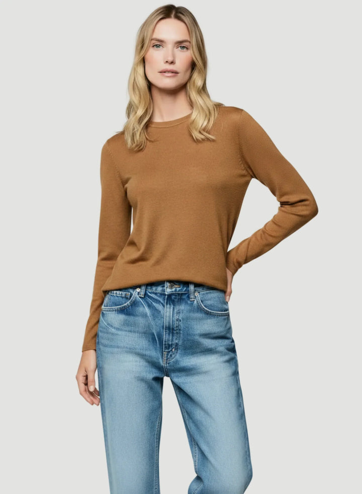 100% Machine Washable Cashmere Long Sleeve Crewneck T-Shirt - CREW L/S - Majestic Filatures North America
