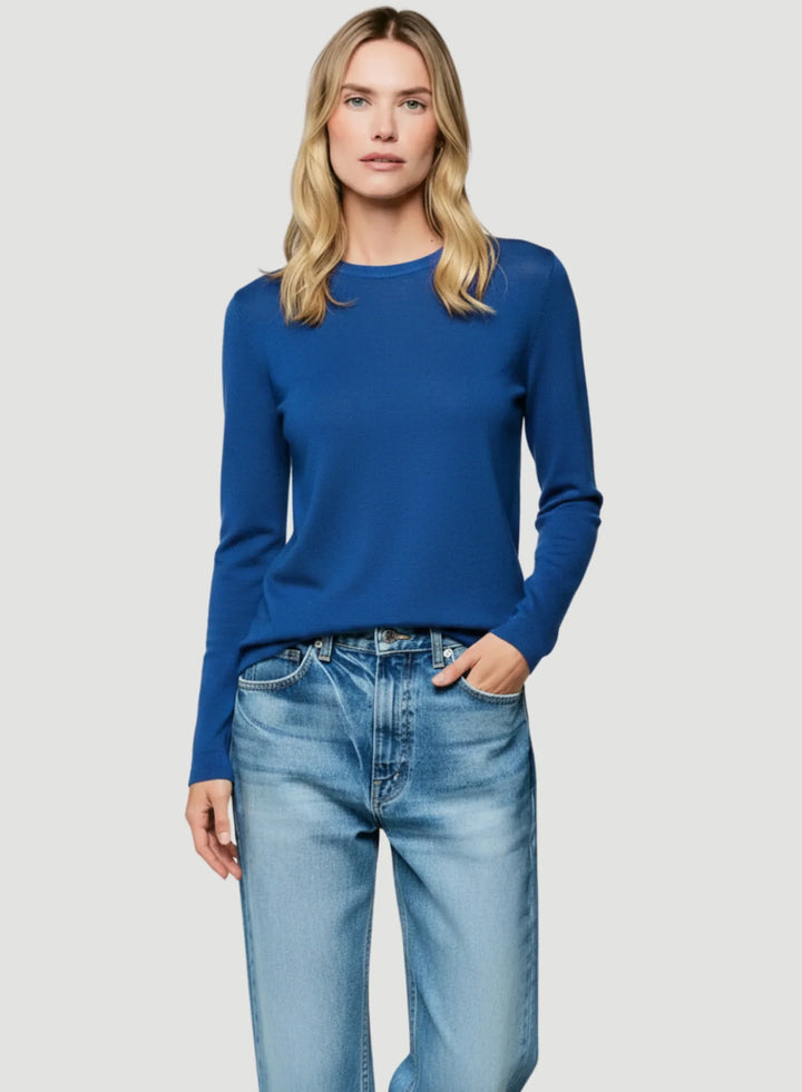 100% Machine Washable Cashmere Long Sleeve Crewneck T-Shirt - CREW L/S - Majestic Filatures North America
