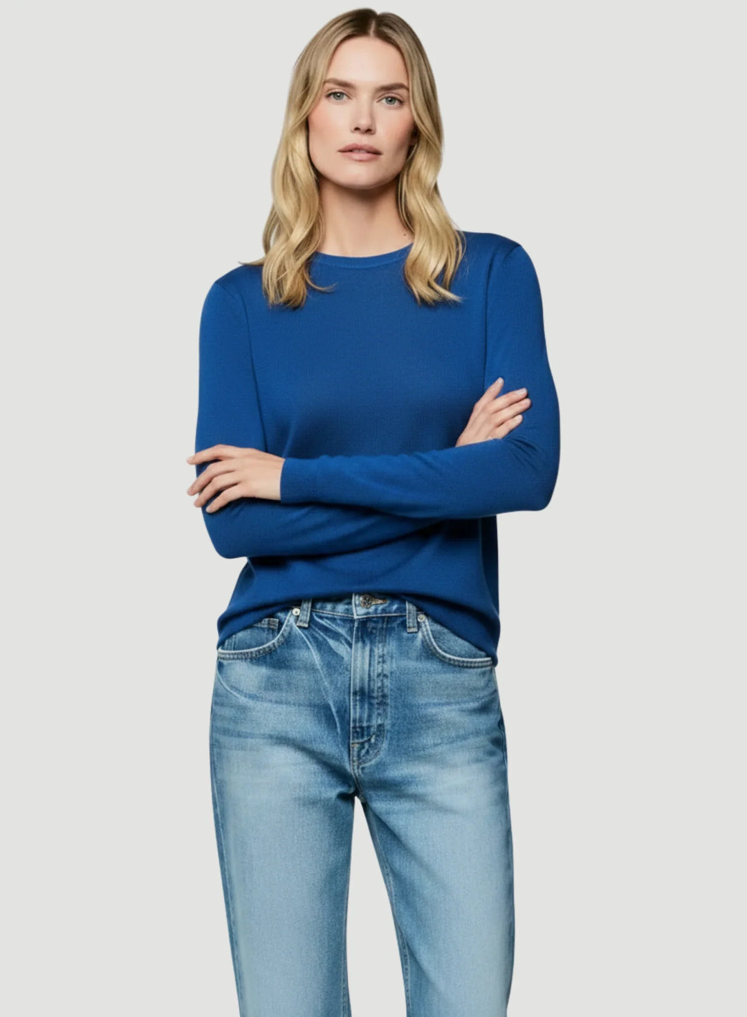 100% Machine Washable Cashmere Long Sleeve Crewneck T-Shirt - CREW L/S - Majestic Filatures North America