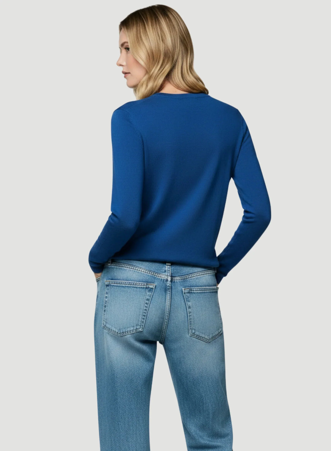 100% Machine Washable Cashmere Long Sleeve Crewneck T-Shirt - CREW L/S - Majestic Filatures North America