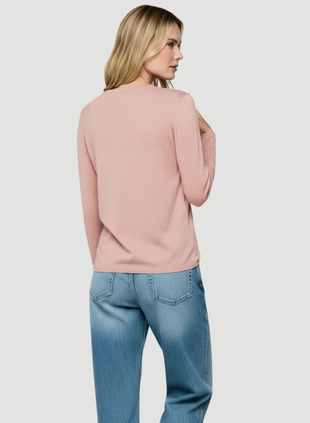 100% Machine Washable Cashmere Long Sleeve Crewneck T-Shirt - CREW L/S - Majestic Filatures North America
