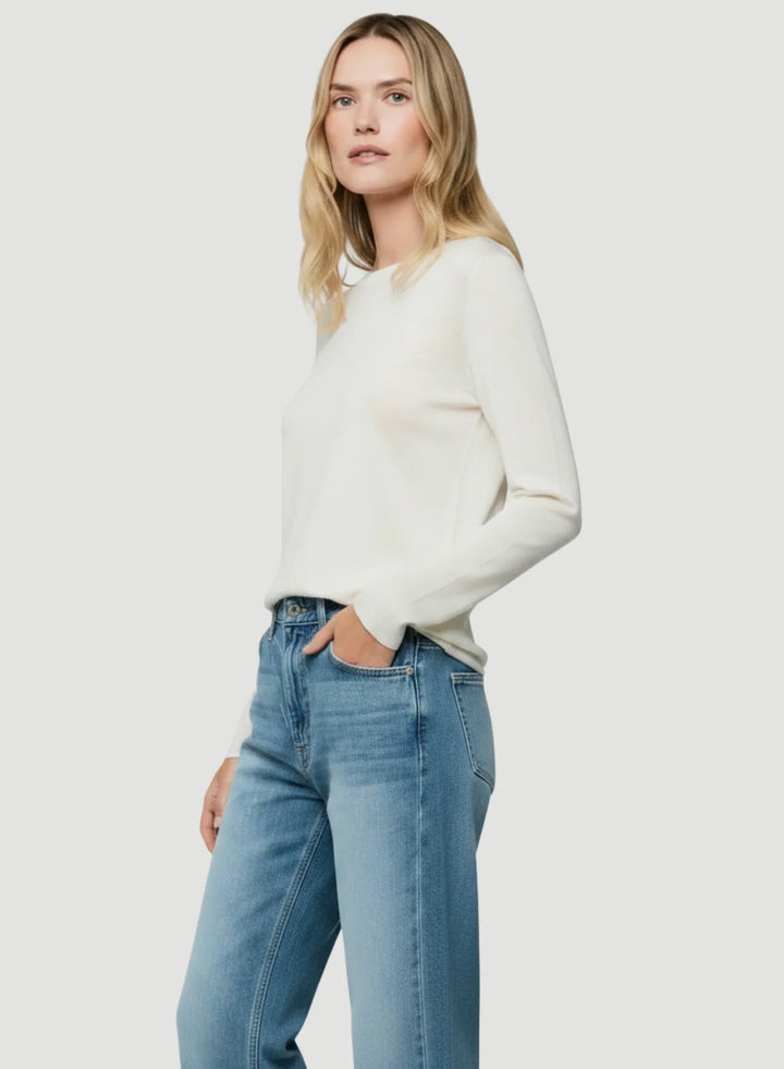 100% Machine Washable Cashmere Long Sleeve Crewneck T-Shirt - CREW L/S - Majestic Filatures North America