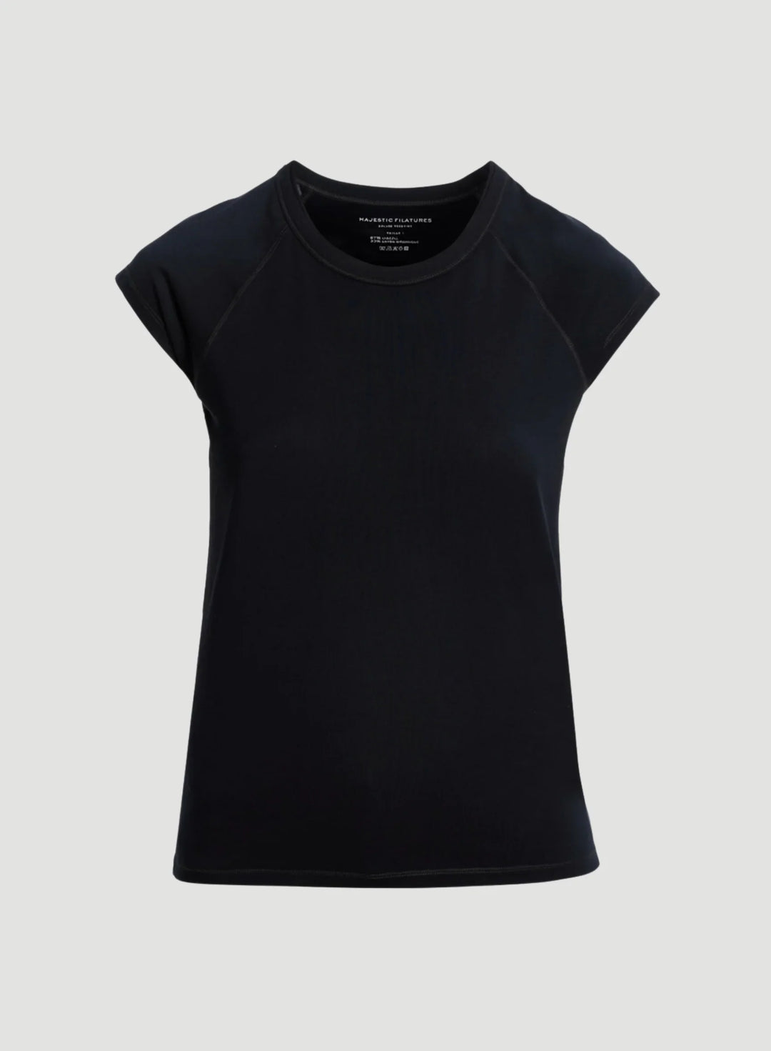 Lyocell Cotton Cap Sleeve Crewneck T-Shirt