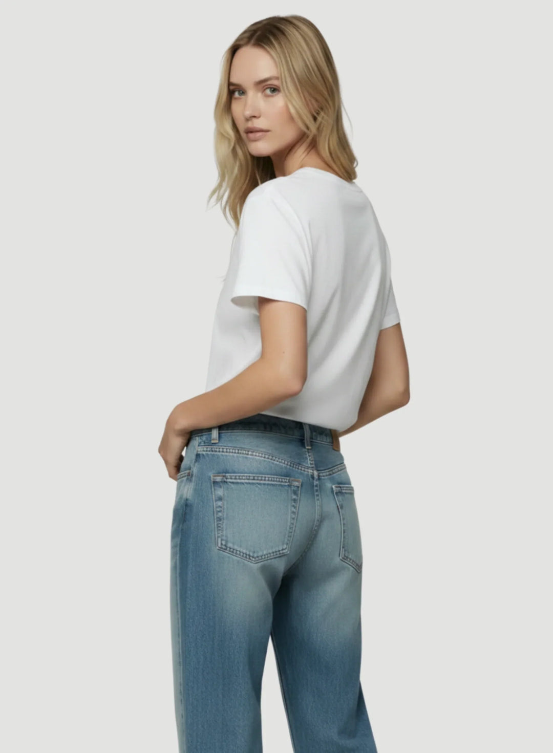 Lyocell Cotton Short Sleeve Semi Relaxed Crewneck T-Shirt