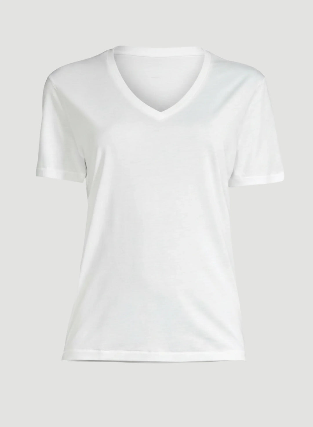 Lyocell Cotton Semi Relaxed Short Sleeve V-Neck T-Shirt