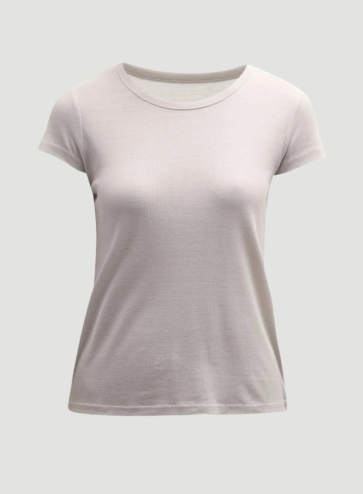 Lyocell Cotton Baby Rib Short Sleeve Crewneck T-Shirt