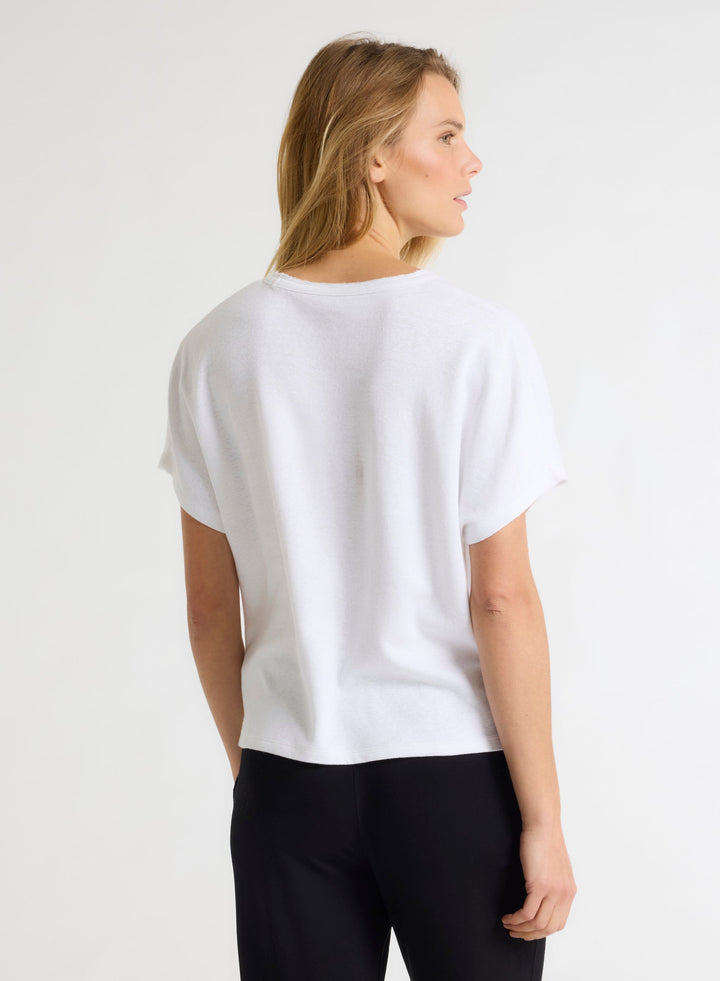 Short Sleeve Round Neck Linen / Organic Cotton T-shirt
