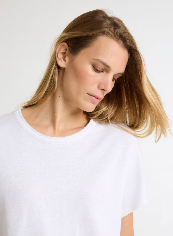 Short Sleeve Round Neck Linen / Organic Cotton T-shirt
