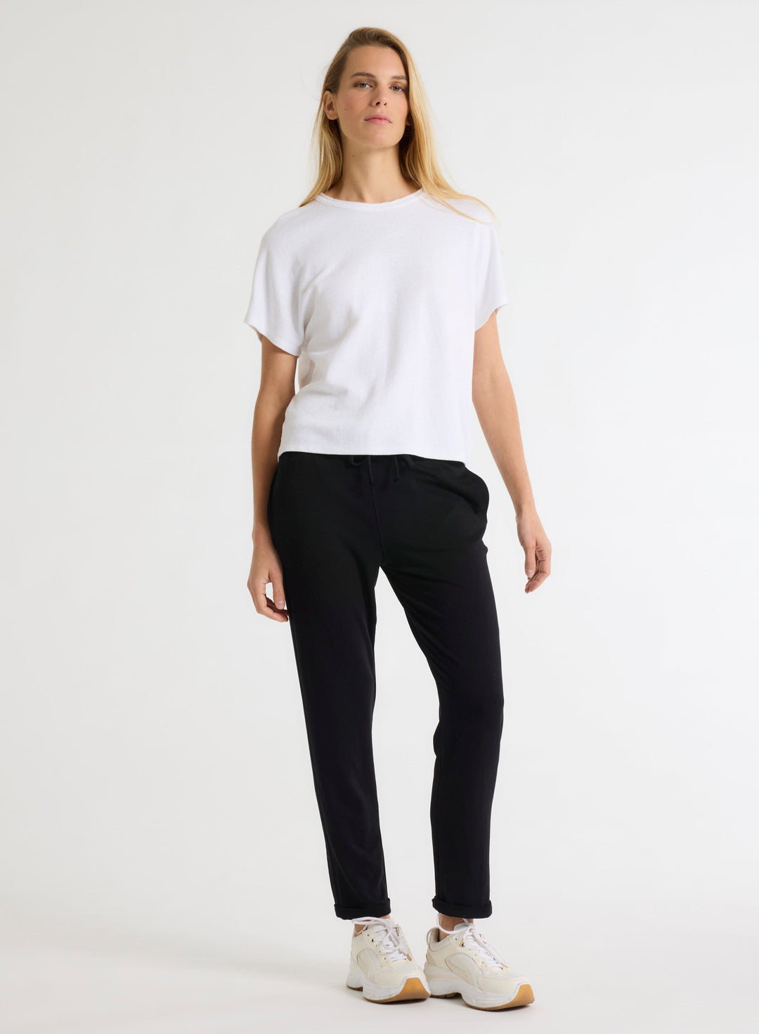 Short Sleeve Semi Relaxed Crew Neck Linen / Organic Cotton T-shirt