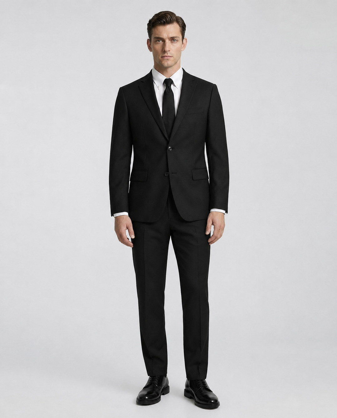 Super 140s Wool Suit - Black