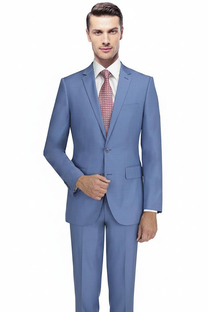 Mantoni M40901-9 sky blue suit on model